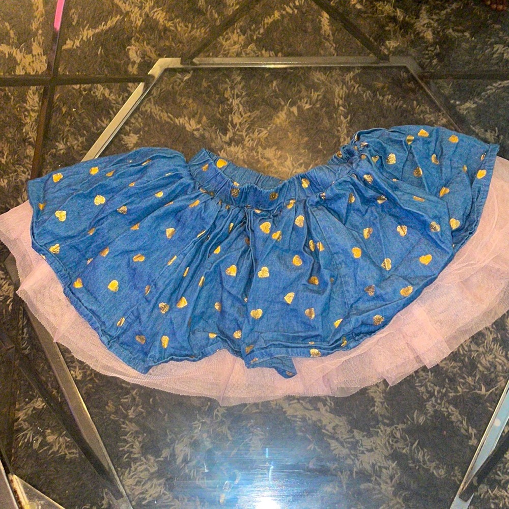 2T, wonder nation, gold heart skirt pink tool.